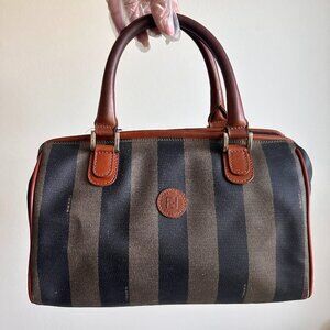 FENDI Vintage Pequin Boston Bag